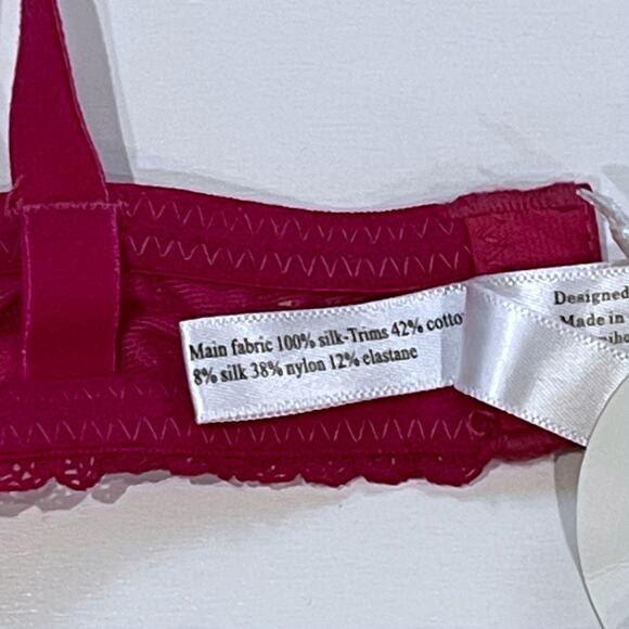 NEW Mimi Holliday 32B Silk Chiffon Padded Bra Leopard Fuschia Lingerie Demaris - Picture 9 of 11